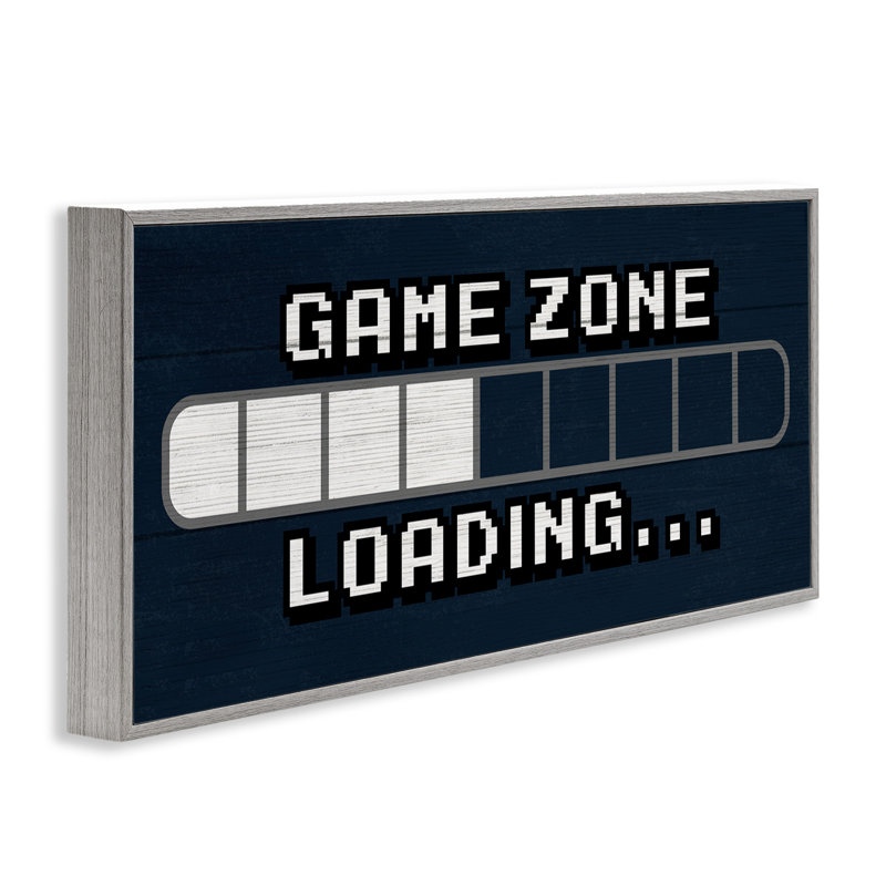«Game Zone chargement Pixel texte vidéo Gamer» par Lil 'Rue - impression, H 24 po x l 10 po, Estampe numérique Farmhouse