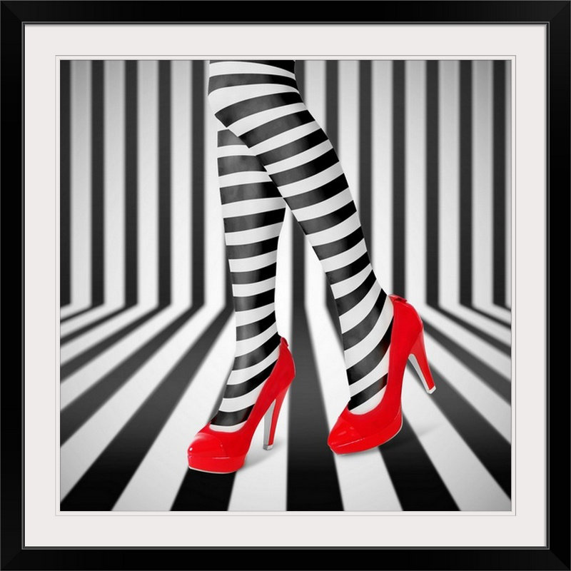«Straub Shoes» par Ihdar Nour - impression d'art graphique, Cadre noir, H 28 x l 28 po x P 1 po