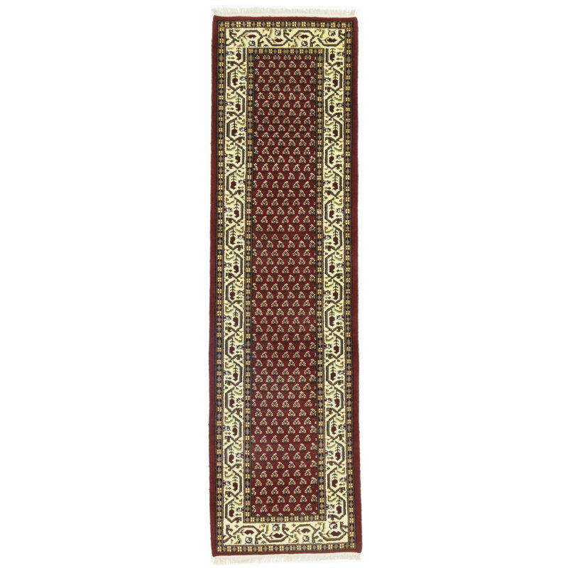 Red Floral 2'5X8'9 Indo Botemir Oriental Runner Rug