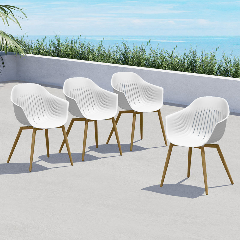 Ensemble de 4 chaises de salle à manger en aluminium Cindy