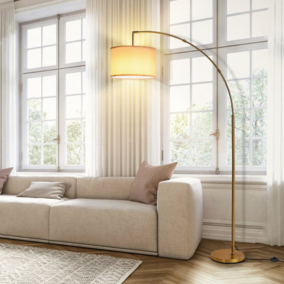 Lampe sur pied arquée à intensité variable 68,11 po avec télécommande Heinzdieter