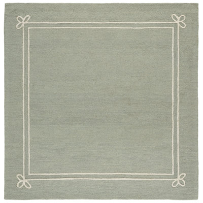 Laine touffetée à la main Martha Stewart; Tapis intérieur / extérieur en coton de couleur unie