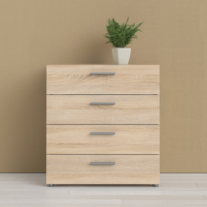 Diamone 4 Drawer 80.2cm W Chest, Oak
