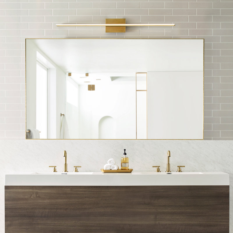 Span 1 - Light LED Bath Bar, Plated Brass, 3000