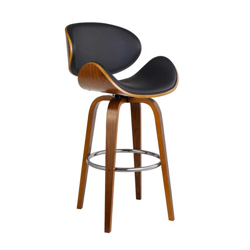 Tabouret de bar en polyuréthane Delayne, Noir, Tabouret de bar (siège d'une hauteur de 29,92 po)