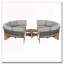 Ensemble de canapé d'extérieur en demi-cercle 3 pièces avec table basse en bois d'acacia-1694434469