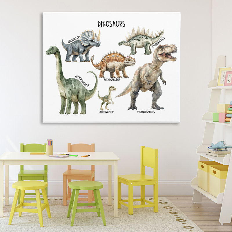 «Meet The Dinosaurs Canvas», conception par Christine Simpson Art, H 36 po x l 48 po