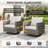 Salome 5-Person All Weather Outdoor Wicker L-Shaped Patio Conversation Set With Swivel Gliders And Side Table-847812519-847812518