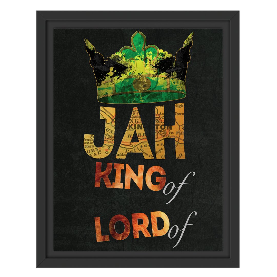 Gerahmtes Wandbild Jah king black