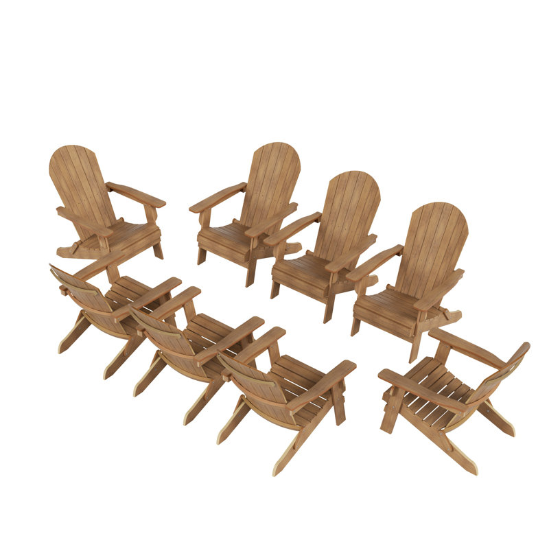 Chaise Adirondack pliante en plastique Arrlo, Teck