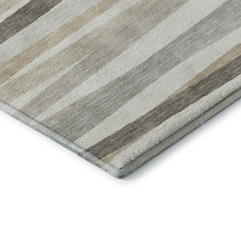 Premium Machine Washable Natoma AMF997 Stripes Rug, Runner 2'3" x 7'6"