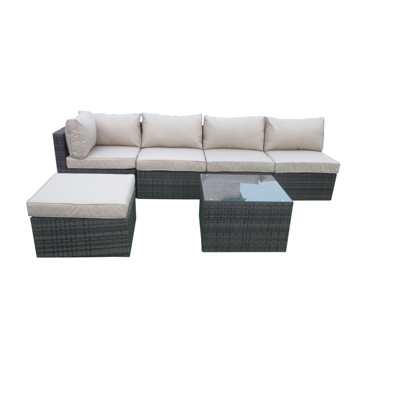 Gutta 5 Seater Rattan Sofa Set, Mix Brown