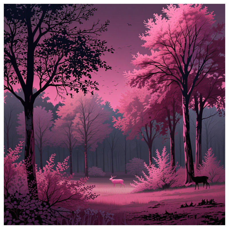 Rideaux de douche Pink Forest, L 70 po x H 84 po