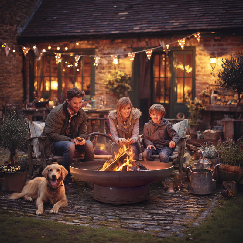 Round Wood Burning Smokeless Fire Pit, 31cm H x 91cm W x 91cm D
