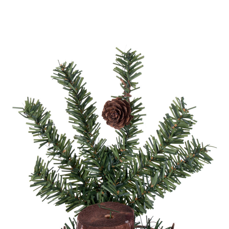 Alpine Tree With Pine Cones & Vine 4' H Artificial Pine Christmas Tree