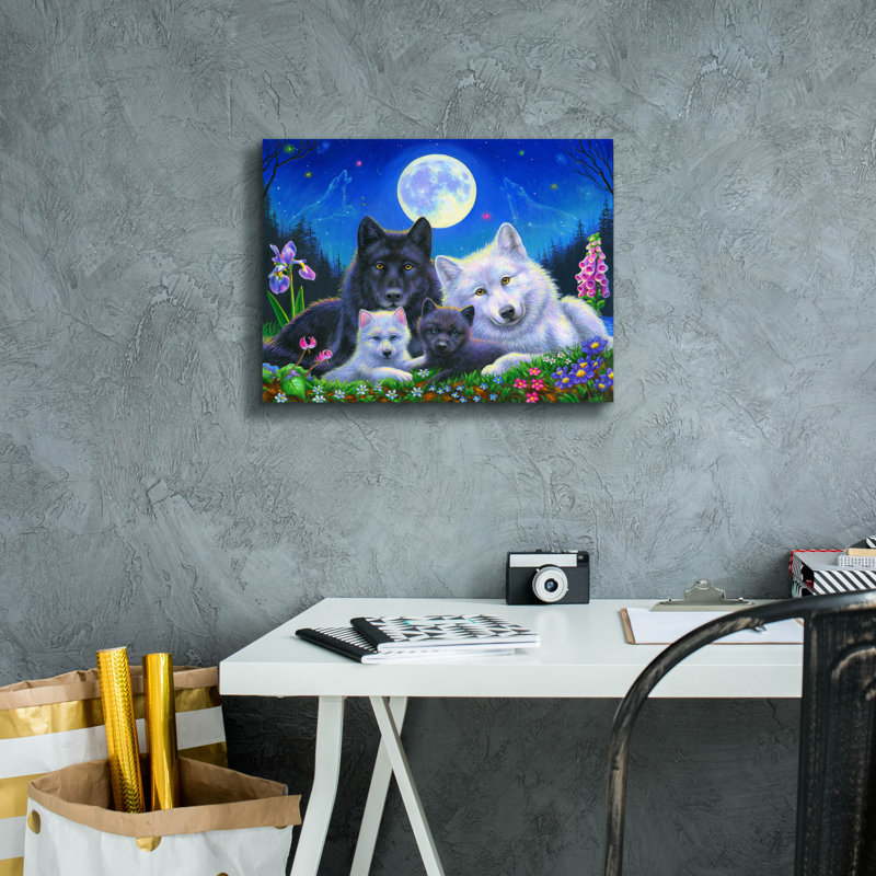 «Howling Moon» par Bridget Voth, H 12 po x l 16 po x P 0,75 po