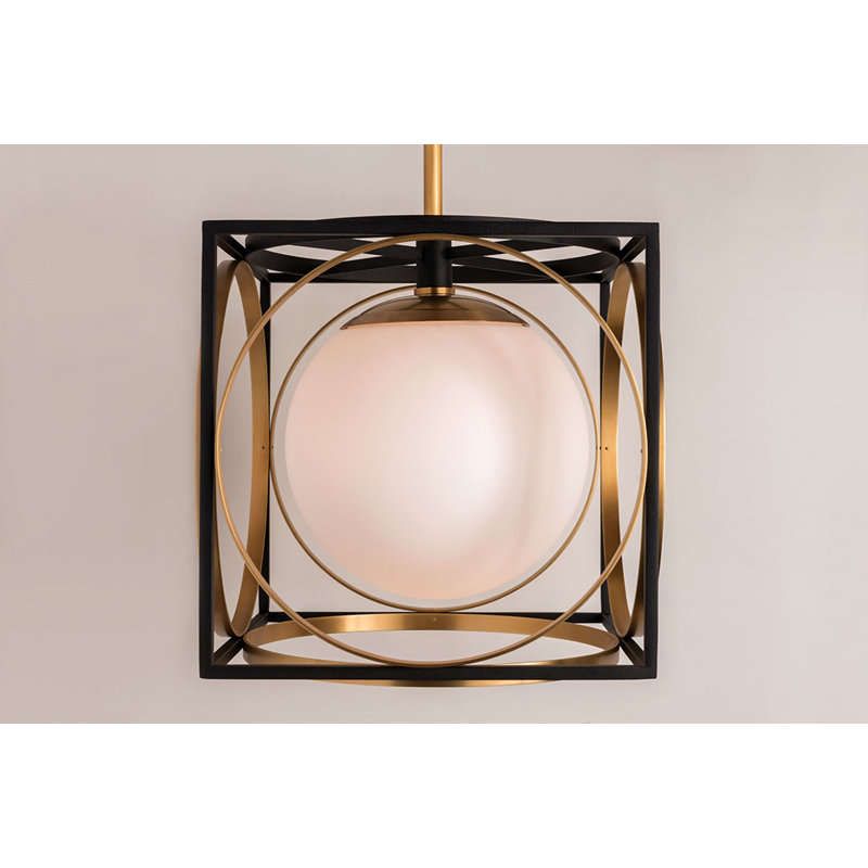 Wadsworth 1 - Light Pendant, Aged Brass, 18.5" H X 17.75" W X 17.75" D