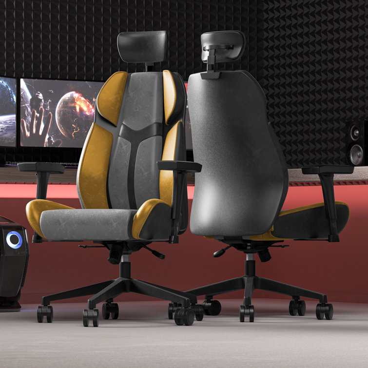 Inbox Zero Adjustable Reclining Ergonomic Faux Leather Swiveling PC & Racing Game Chair
