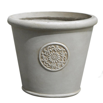 Rustic Style Rolled Rim Wide Vase Planter