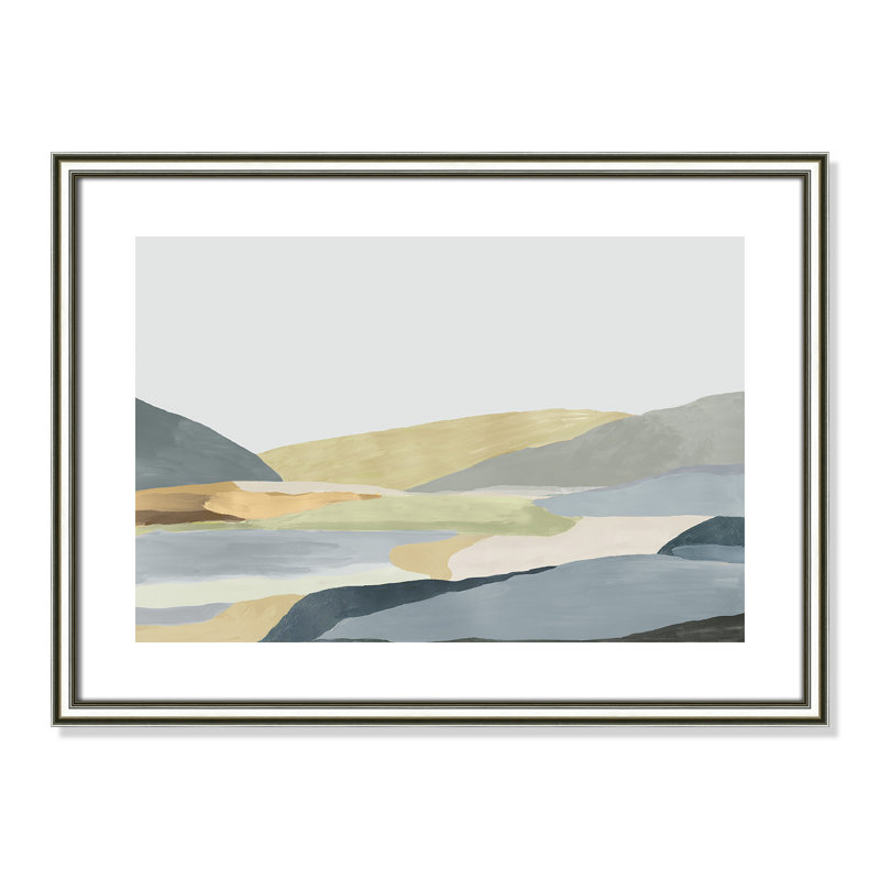 Blair «Warm Hills II», reproduction d'art sur papier encadrée, Papier avec cadre argenté, H 18,25 po x l 24,25 po x P 0,88 po