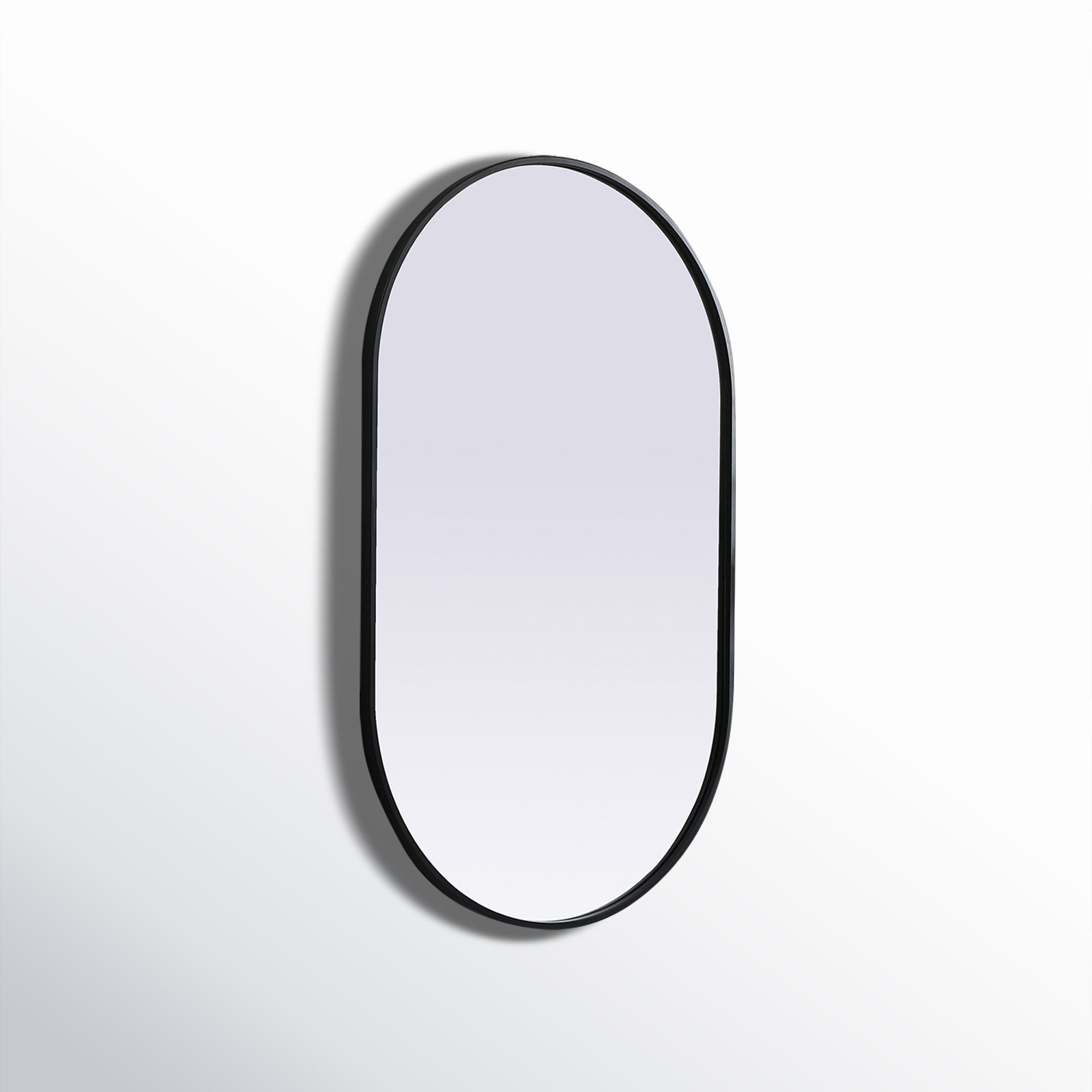 Sabine Metal Pill Wall Mirror, Black, 40" x 24"