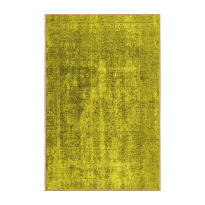 Tapis vert en laine / polyester tissé à la machine 2 pi x 5 pi