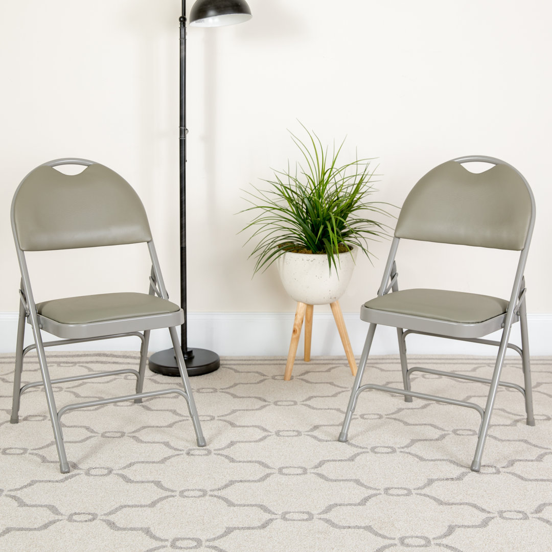 Oliverson Extra Large Ultra-Premium Triple Braced Folding Chair (Set of 4) Inbox Zero 