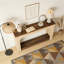 Table console à 2 niveaux en bois avec lumières DEL