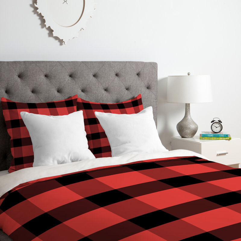 Allyson Johnson Polyester Plaid Duvet Cover, Twin/Twin XL Duvet Cover + 1 Standard Sham