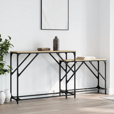 vidaXL Nesting Console Tables Hallway Stand Behind Sofa 2 Pcs Engineered Wood