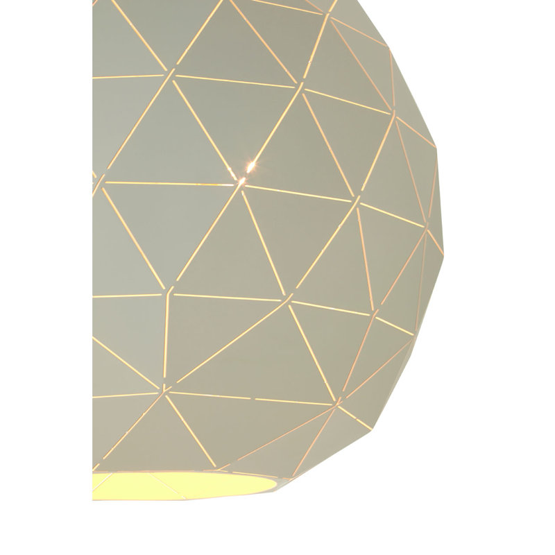 Cosima 4 - Light Black/Gold Geometric Pendant, Sandy White/White