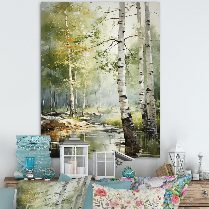 «Tranquil Shadows Green Forest III», reproduction sur toile, Toile tendue, H 40 po x l 30 po x P 1,5 po