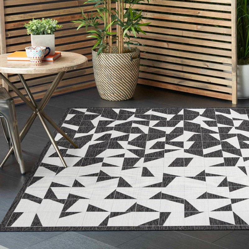Outdoor Modern Indoor/Outdoor Area Rug, Square 13'1"