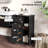 Bathroom Storage Cabinet with Drawers and Adjustable Shelf, Black