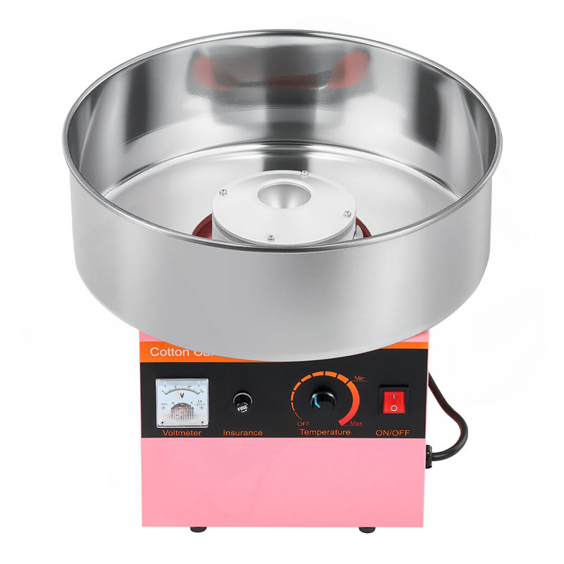Machine à barbe à papa commerciale en acier inoxydable rose