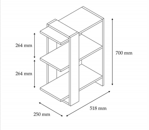 Ebern Designs Graclynn 70cm H x 51.8cm W Standard Bookcase | Wayfair.ie