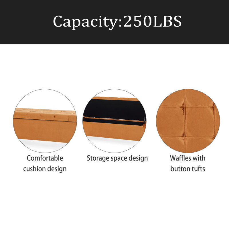 OTTOMAN DE RANGEMENT, Orange