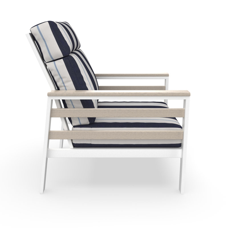 Townsend Metal Outdoor Lounge Club Chair With Sunbrella Cushion