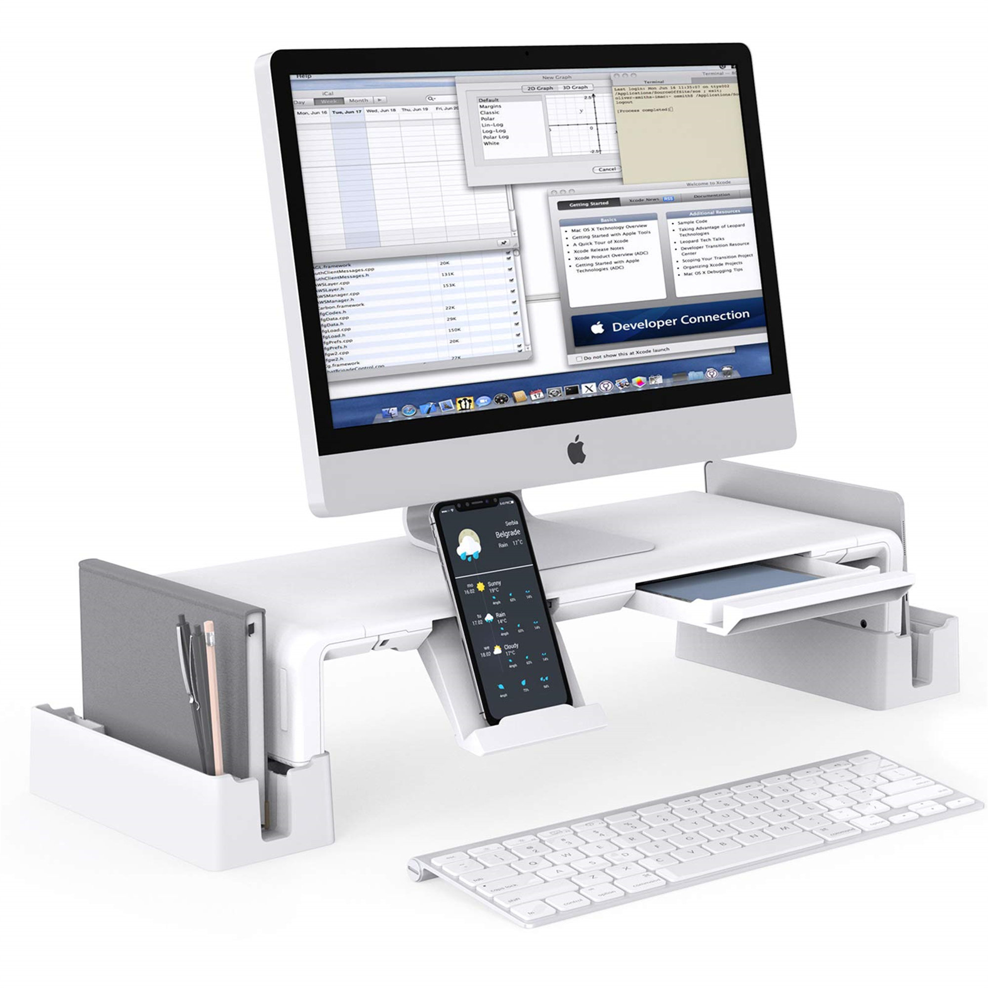 Brayden Studio Monitor Stand With Storage Functions Height Adjustable ...