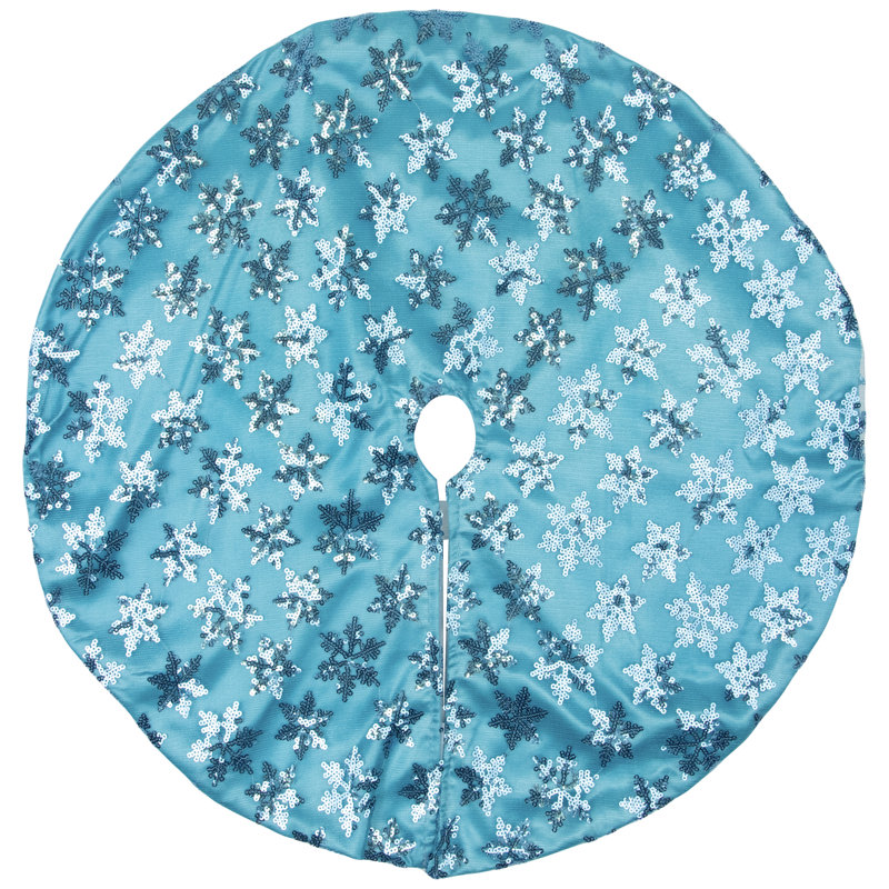 Mini jupe d'arbre de Noël à paillettes 20 ", Bleu