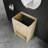 Bathroom Vanity With Vessel Sink, Wall-Mounted Floating White Rectangular Acrylic Integrated Basin Without Faucet, Striped Shelves Layer, Natural Woodgrain Colour