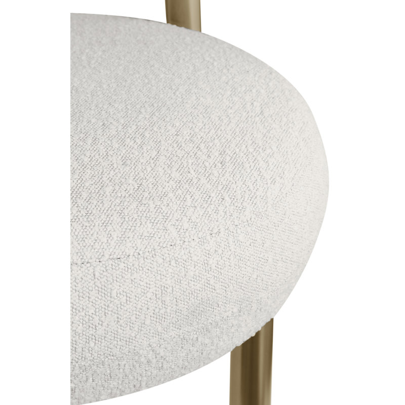 Bordeaux Boucle Fabric Accent Chair, Brass, Cream Boucle Fabric
