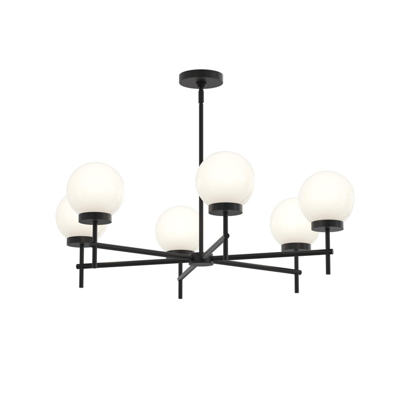 Rigsby Six-Light Matte Black Medium Chandelier, Matte Black