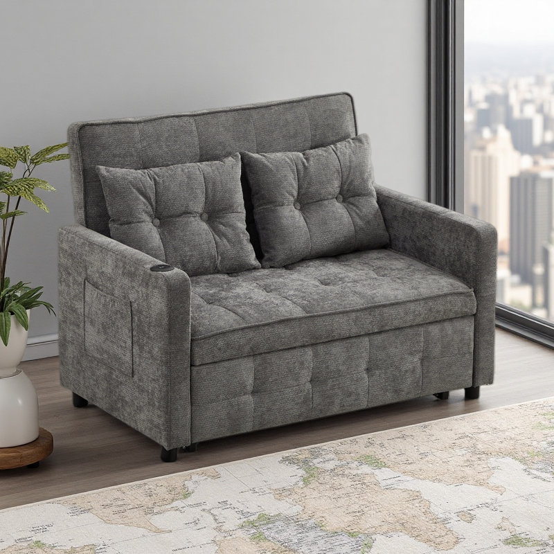 Canapé-lit convertible 3 en 1 Sleeper Chair, Gris