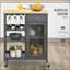 Kitchen Island with Storage, 4-Bottle Wine Rack &amp; Stemware Holder, Slate Grey | Engineered Wood-511042027