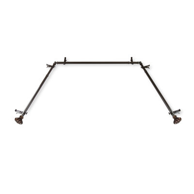Diboll Steel Adjustable 78'' to 144'' 0.81'' Bay Window Single Curtain Rod