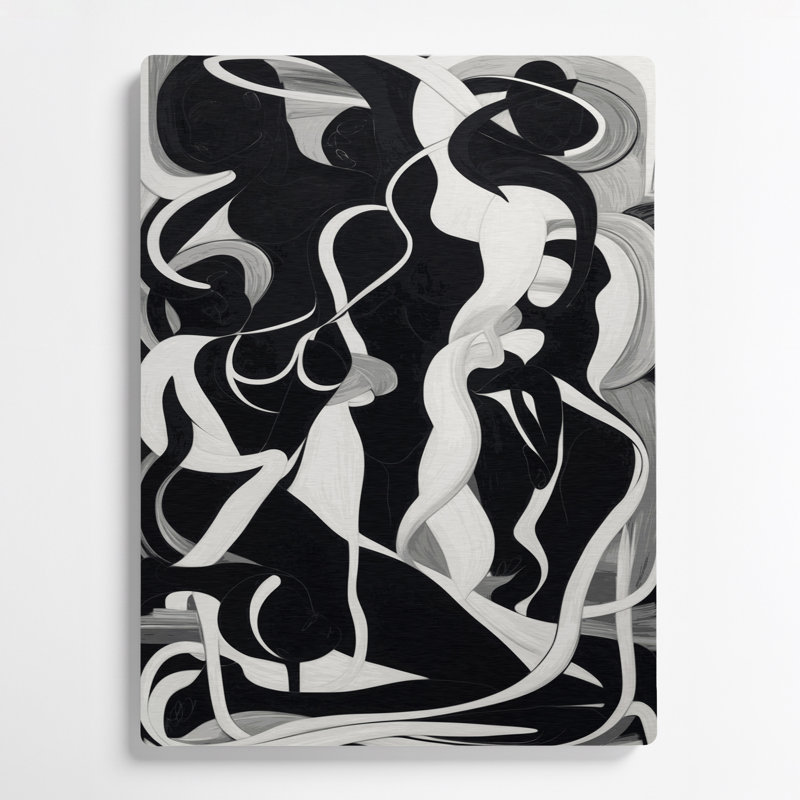 Abstrait figuratif 59, art mural en métal noir