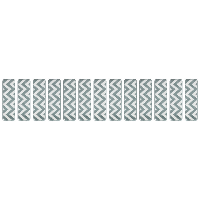 Tapis d'escalier intérieur antidérapant 9 po x 28 po, Bleu sarcelle / blanc