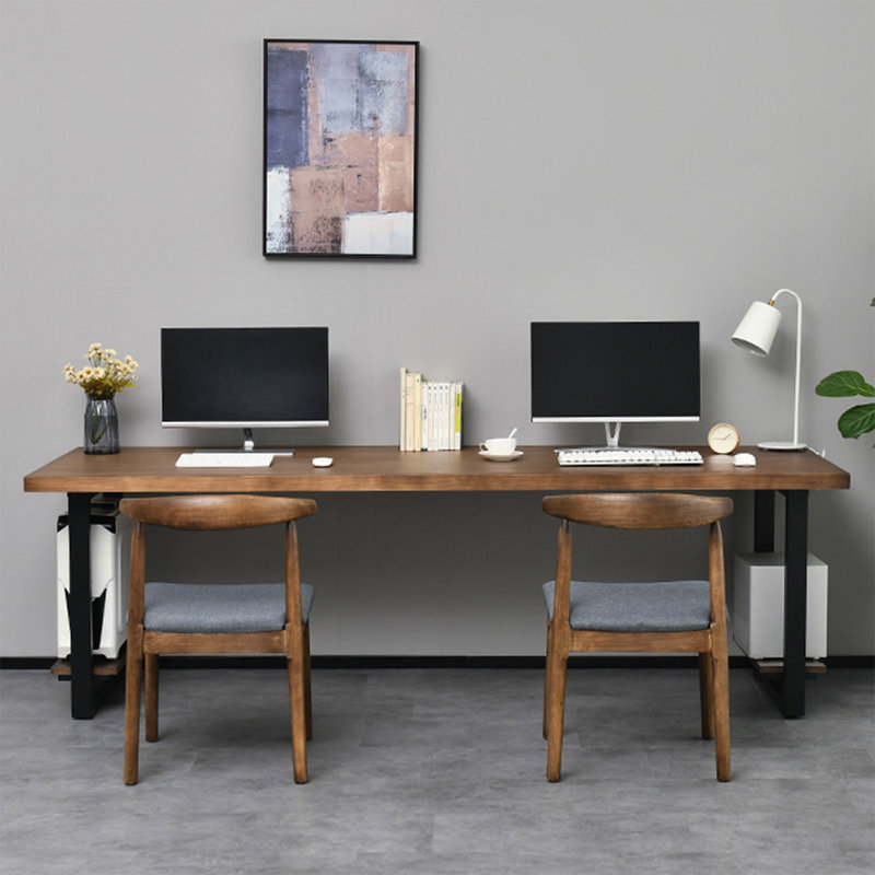 Bureau rectangulaire en bois massif noyer, noir, H 29,53 po x l 70,87 po x P 31,5 po