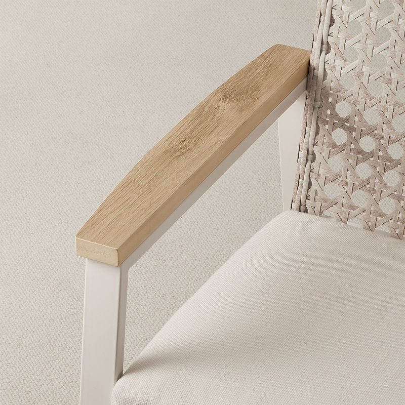 Chaise berçante de patio en acier, couleur os